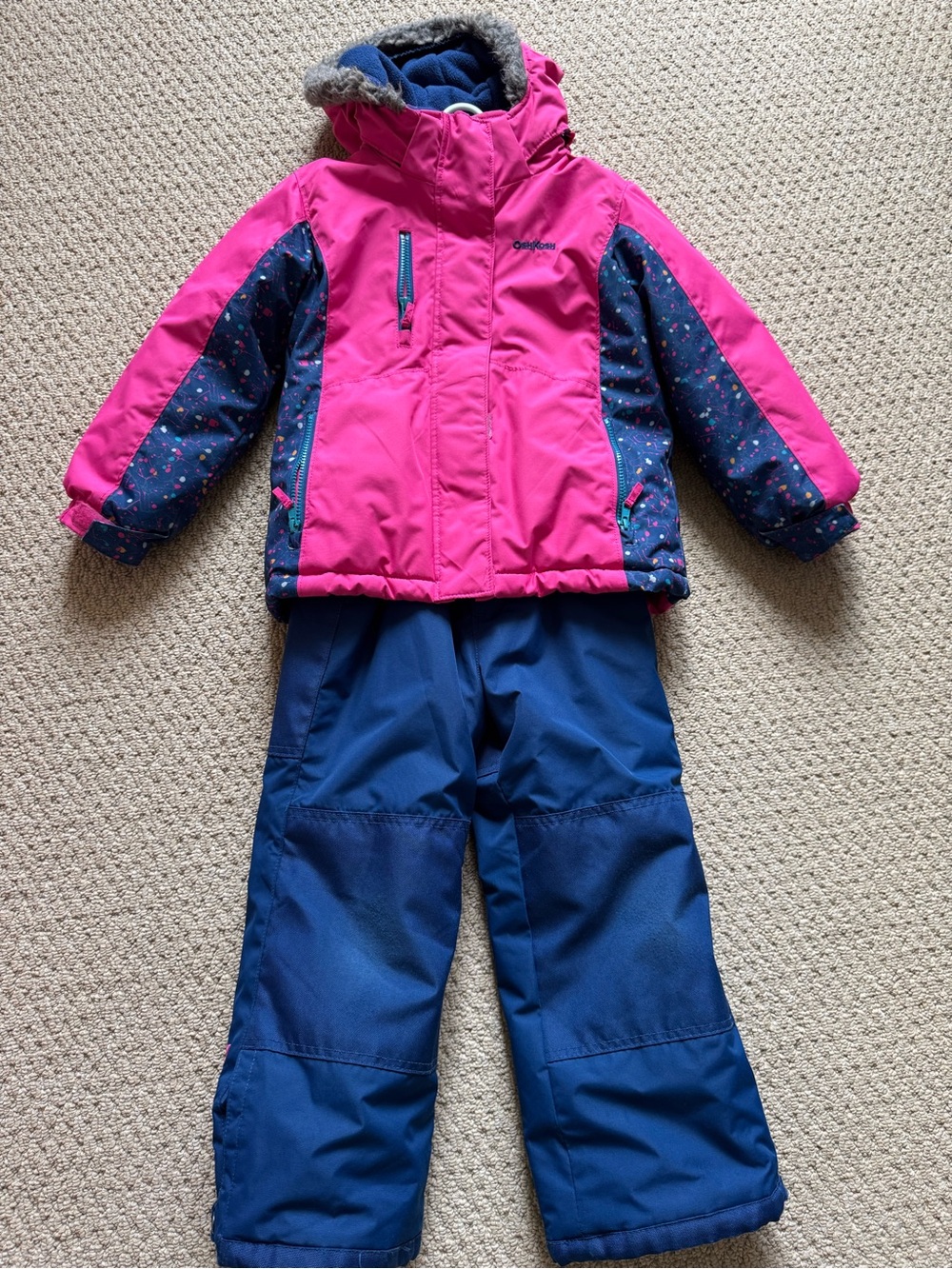 OshKosh B’gosh Girls’ 2-Piece Snowsuit – Pink & Blue